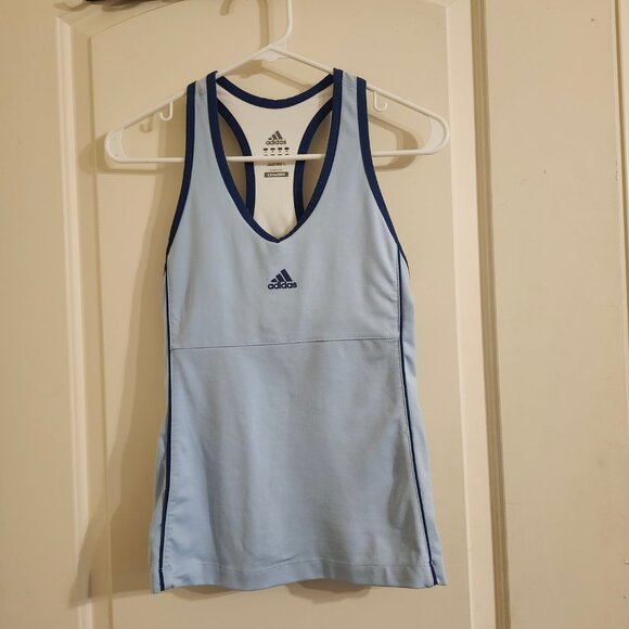 Adidas Women Clima365 Racerback Tank Top Built-In Bra 3 Stripes Activewear Sz M - Picture 1 of 9